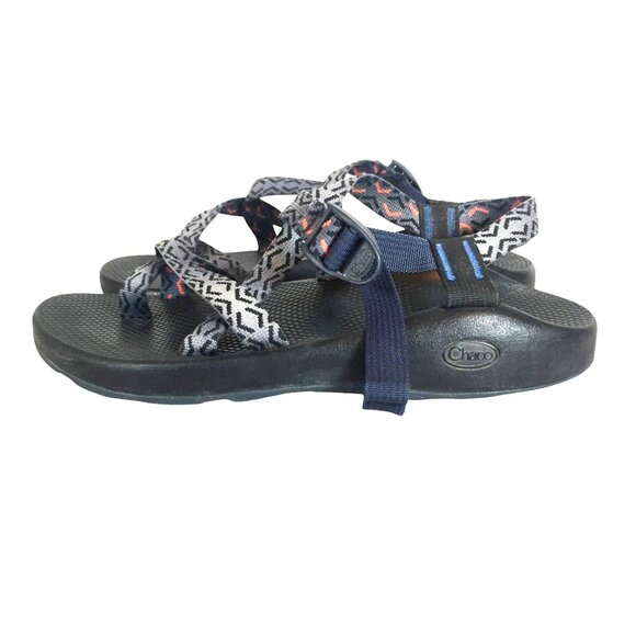 Chaco Z/2 Mens Sandals Size 11 Black & White Geometric Pattern Adjustable Strap - Picture 6 of 8